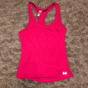 pink UNDER ARMOUR racerback workout shirt